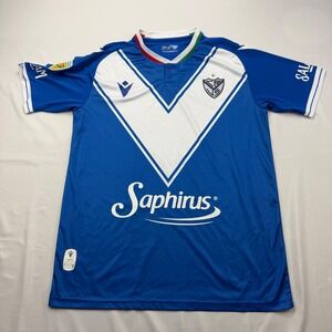Macron Velez Sarsfield Soccer Jersey Mens Large Blue White Saphirus Sponsor